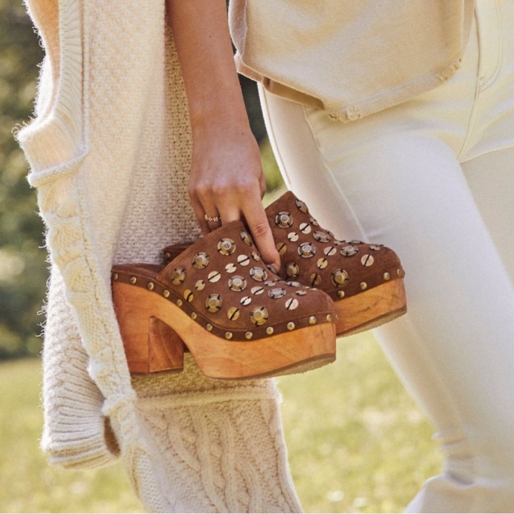 New Free People Claudia Clog Brown Size 38 - Picture 1 of 9
